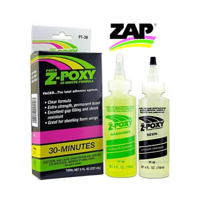 Pacer Zap PT-39 Z-POXY 30 Minute Epoxy Resin 8oz Pack PT39 • £19.99