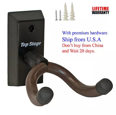 Guitar Hanger Hook Holder Wall Mount Display Stand Jx18-bla • $7.95