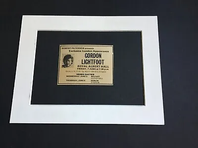 GORDON LIGHTFOOT London Royal Albert Hall 1974 - Mounted Original Advert • £8.99