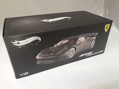 Hot Wheels Elite Ferrari 458 Italy GT2 Black 1/18 BCK09 • $122.54