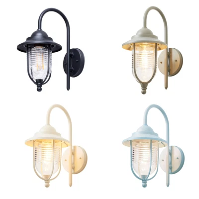£24.99 • Buy Litecraft Ellen Wall Light Outdoor Fisherman Garden IP44 E27 Lantern - 5 Colours