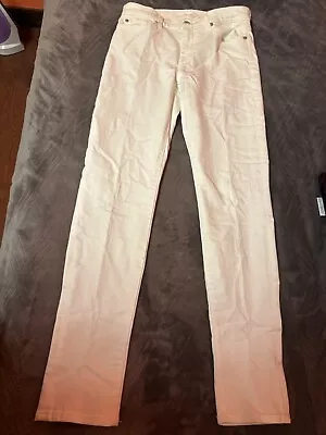 7 For All Mankind Jeans Womens 27 White The Slim Cigarette Skinny Stretch Denim • $25