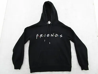 H&M Friends Hoodie Mens S Small Black Retro Spell Out Print Logo Hooded Pocket • $2.80