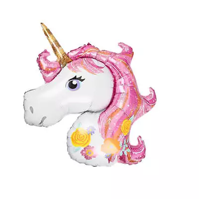 Large Unicorn Shape Balloon - Happy Birthday Mylar Balloon Party Celebration • $7