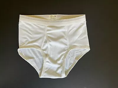 Vintage Sears Roebuck & Co White Briefs NOS Size 34 Gold Stripe Made In USA • $27.99