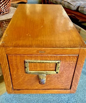  Vintage Globe Oak Wood Catalog Drawer LATE 1800's • $230