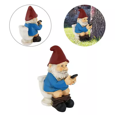 Outdoor Garden Gnome Statue Decors Resin Yard Fun Sculpture Gnomes Home Ornament • £9.26