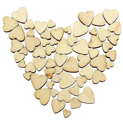 Love Hearts Plain Wooden Shabby Chic Craft Scrapbook Vintage Confetti Hearts • £4.39