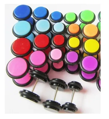 Neon Fake Ear Plug Stretchers BUY 2 GET 1 FREE - BODY PIERCINGS • £2.99