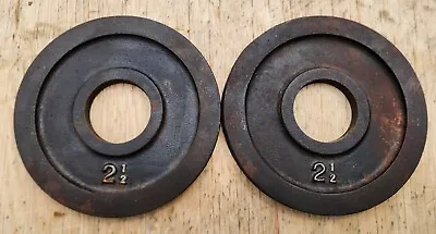 USA Made York Barbell Olympic 2 1/2 Lb Weight Plates 2.5 Lbs Set Pair Lot VTG  • $44.99