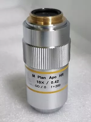MITUTOYO M Plan Apo HR 10 X /0.42 ∞ / 0   F=200  High Resolution Lens • $1699.90