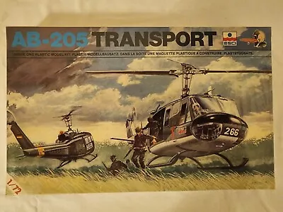 $19.95 • Buy Vintage 1980s ESCI Scale Craft AB-205 Transport Helicopter Model Kit Italy 1/72