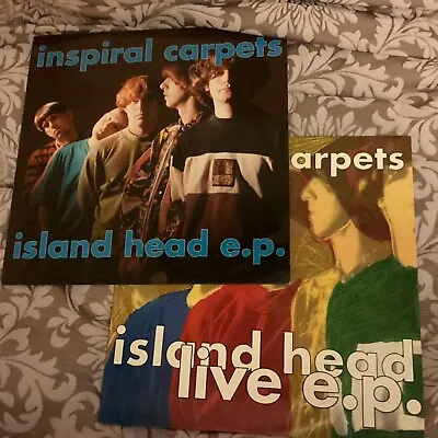 INSPIRAL CARPETS - ISLAND HEAD EP /ISLAND HEAD LIVE EP  - 2 X 12” VG+/VG+ • £9.99