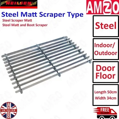 Neilsen Metal Indoor Outdoor Steel Shoes Matt Boot Scraper Type Floor Mat CT0841 • £13.99