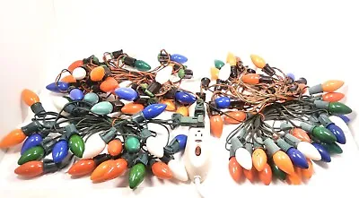 $26.45 • Buy Lot Of 4 Vintage Christmas Tree Light Strings With 89 Sockets & C9 Bulbs- Tested