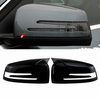 Glossy Black Wing Mirror Cover Caps For Mercedes Benz W204 W176 W212 CLA250 C63 • $23.99
