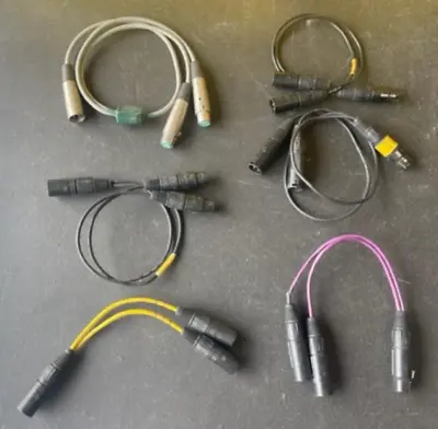 6 (SIX) USED 3-Pin XLR Dual 2 Male Plug Y Splitter Mic DJ Cable Adaptor • $25
