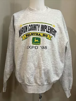 John Deere Tractors Marion County Implement Palmyra MO EXPO 1999 Sweatshirt XL  • $36.60