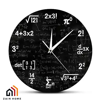 Mathematics Printe LED Wall Clock -Decor- Equations And Notations For Classroom • $55