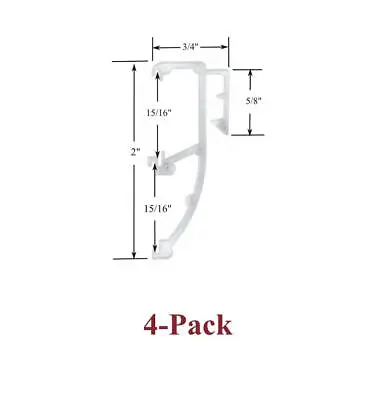 1  Double Slat CLEAR VALANCE CLIPS For Horizontal Wood Or Mini Blinds (4-Pack) • $6.95