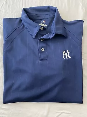 New York Yankees MLB Logo Performance Polo Shirt Size XL Blue Baseball • $16.33