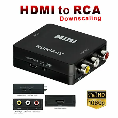 HDMI To AV Converter Output Digital To RCA Analog Audio/Video Input Composite • $14.81