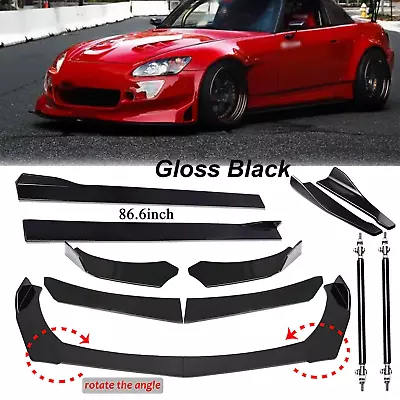 Front Bumper Lip Spoiler Splitter 86.6  Side Skirt Rear Lip For Honda S2000 • $79.99