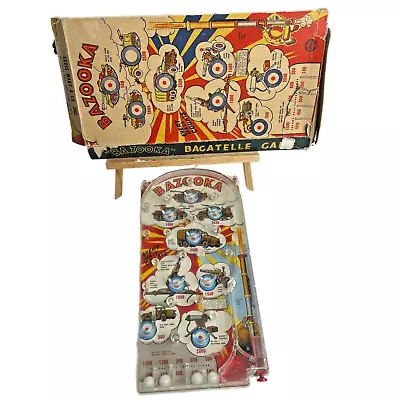 LINE MAR TOYS Bazooka Vintage Pin Ball Game Toy Rare Retro With Original Box VTG • $67.90