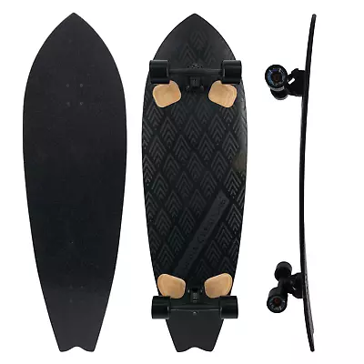 Kahuna Creations Shaka Stealth 46” Longboard Skateboard Fishtail Rocker Cruiser • $179.99