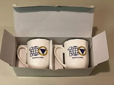 Vintage Pair Of World YWCA 100 Year Memorabilia Snow Bone China Cup From Korea • $24.99