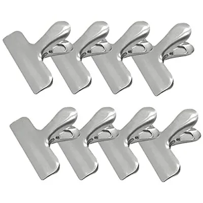 8 Pack Metal Chip Clips 3 Inch Wide Stainless Steel Heavy Duty Food Bag Clips • $10.62