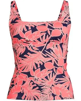 LANDS' END 14 Mastectomy Square Neck Chlorine Resistant Tankini Swim Top NWT $78 • $34.99