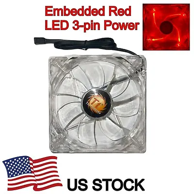 ThermalTake Rosewell TT-1225 Red LED 120mm Quiet PC Fan 3pin 12V 0.18A 120*120 • $6.29