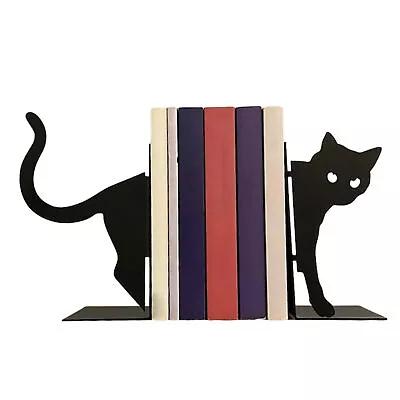 Cat Bookends For Shelves 1 Pair Metal Unique Bookends To Hold Books Heavy Duty • $32.28