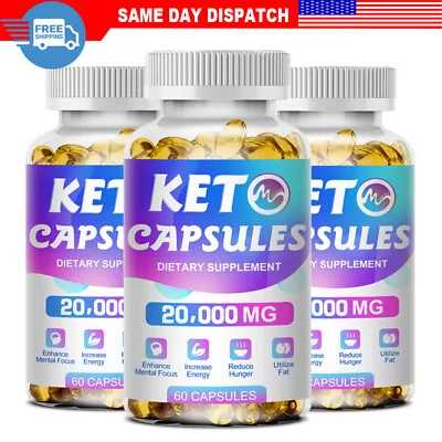 3 X KETO BHB 20000mg Diet Pills Ketone FAT BURNER Weight Loss Diet Pills Ketosis • $24.99