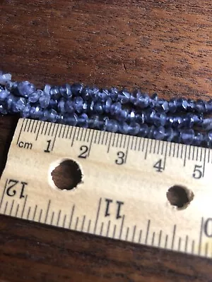 Old Stock NATURAL IOLITE GEMSTONE Faceted Chips BEADS FREEFORM 14inch Strand • $18