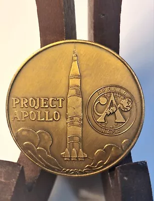 1969 - Apollo 11 Project NASA Medal  Bronze VTG Space Rocket • $9.95