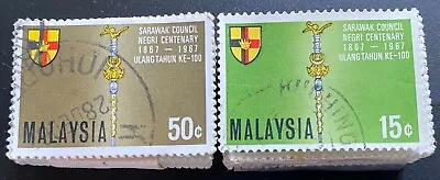 Wholesale LOT- Malaysia 1967 Sarawak Council 10 Sets Of 2 Stamps Used • $1.50