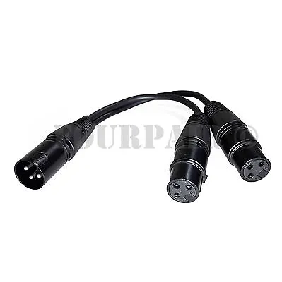 £7.87 • Buy 3-Pin XLR Male Plug To Dual 2 Female Jack Y Splitter Mic DJ Cable Adaptor 16 AWG