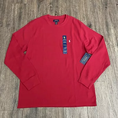 Polo Ralph Lauren Red Thermal Waffle Knit Long Sleeve Pony Shirt XLARGE XL • $34.99