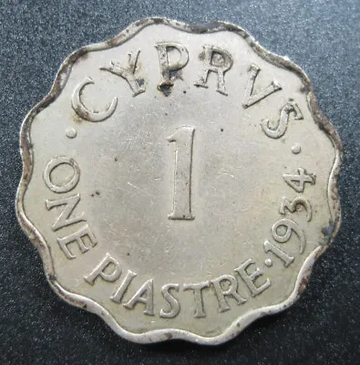 Cyprus 1 Piastre 1934 British Kgv Sharp 80# Money Coin • $9.90