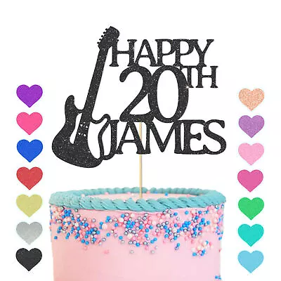 £3.69 • Buy Guitar Cake Topper Personalised Birthday Cake Party Cake Decoration Music Lover