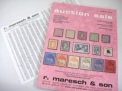 Maresch 2006 Stamp Auction Catalog W Prices Realized Canada Provinces US Foreign • $11.39