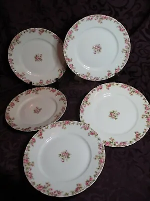 $49.98 • Buy 5 Antique CH FIELD HAVILAND LIMOGES GDA France Embossed Rose 9.5  Dinner Plates