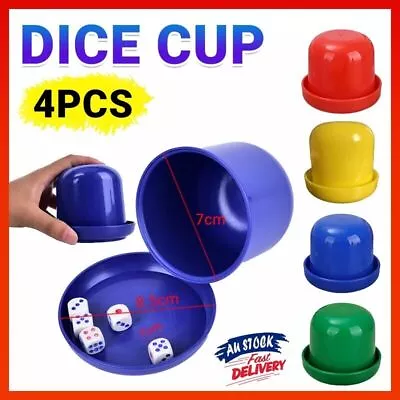 4x KTV Bar Party Dice Cup Drinking Board Game Gambling Dice Box 10mm D6*5 Table • $14.56