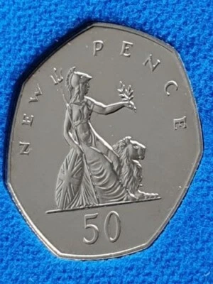 £15.25 • Buy 1972 50P Large Britannia PROOF Coin Fifty Pence  BUNC