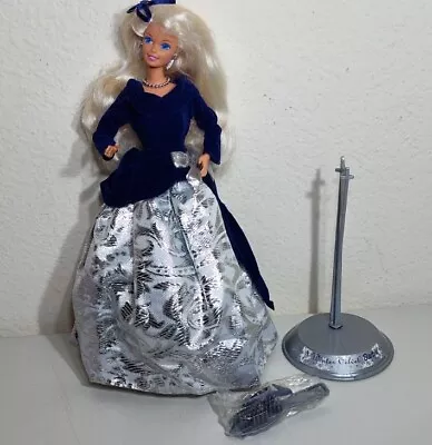 AVON Winter Velvet Barbie 1995 Bluesilver Color Dress • $15