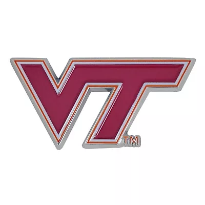 Virginia Tech VT Hokies NCAA Colored Metal Car Auto Emblem Decal Ships Fast • $12.50