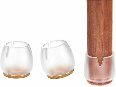 $9.99 • Buy 12-42mm HomeFlo Chair Leg Floor Protectors Soft Silicone Round Caps Covers Feet