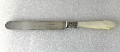 Electro Plated Nickel Silver Mother Of Pearl Handle Butter Knife Signed Vintage • $6